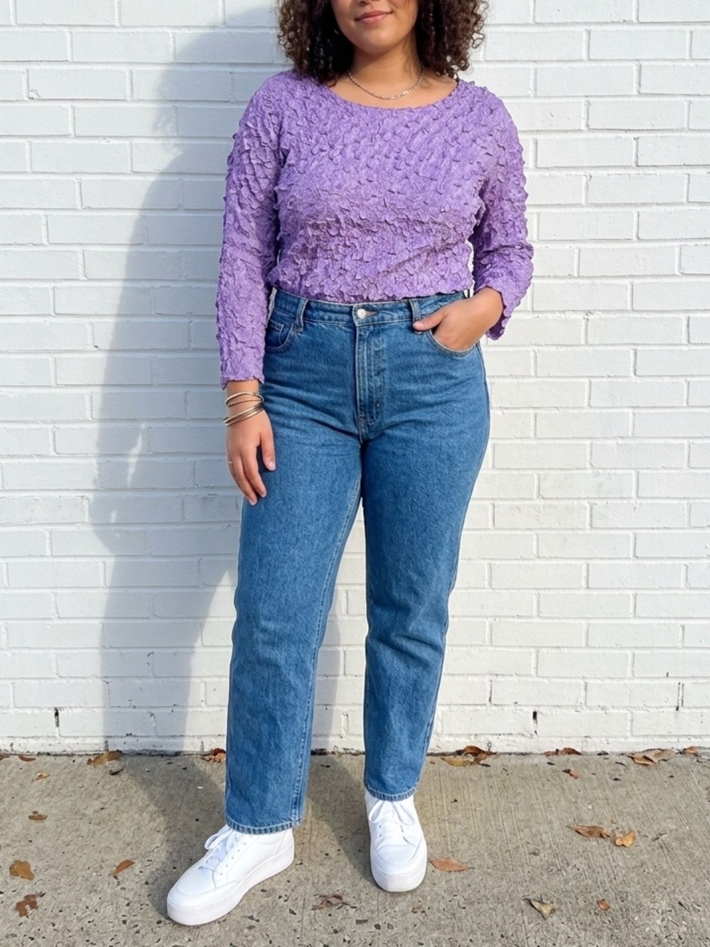 Vintage Magic Crush Top Petals Magic Scarf Purple Y2K Textured Stretch XL 2X 3X